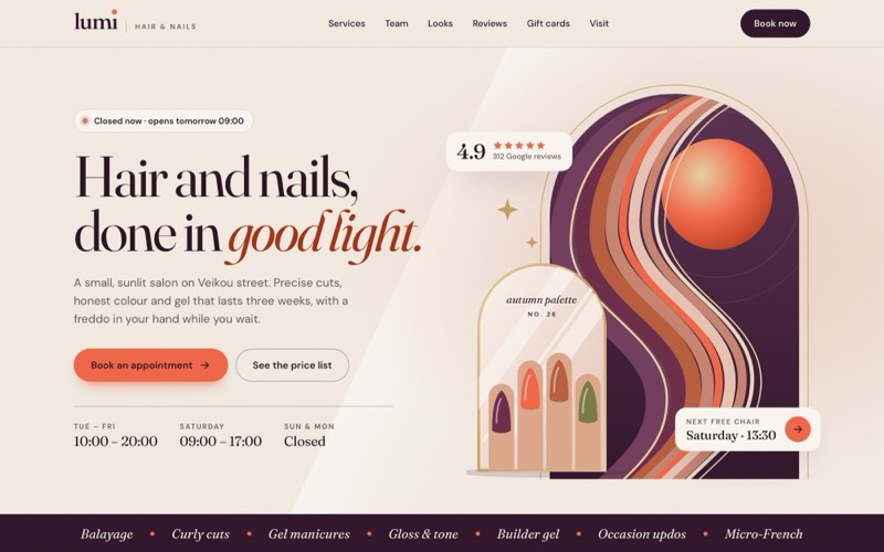 Website design concept: Lumi